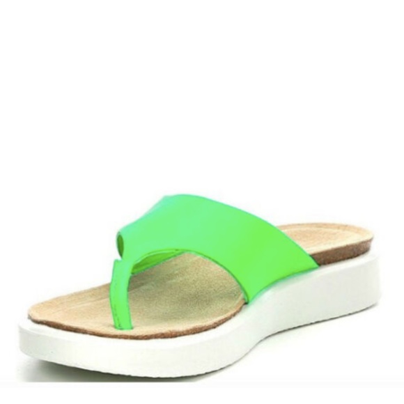 NIB Ecco Corksphere Leather Thong Sandals- Toucan